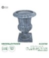GloboStar® Artificial Garden ALCAZAR 20777 Επιδαπέδιο Πολυεστερικό Τσιμεντένιο Κασπώ Γλάστρα - Flower Pot Γκρι Φ51 x Υ71cm